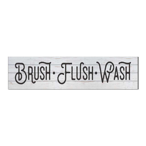 40" White and Black "Brush Flush Wash" Slat Wall Sign - IMAGE 1