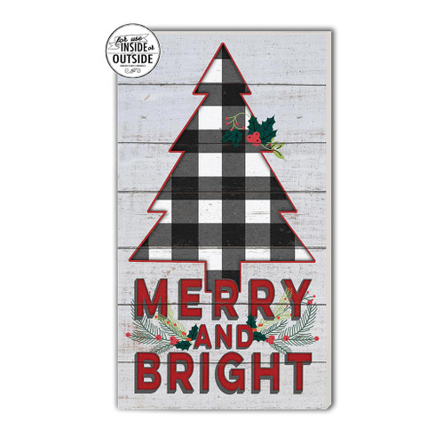 20" Red and White "Merry and Bright" Christmas Outdoor Wall Sign - IMAGE 1