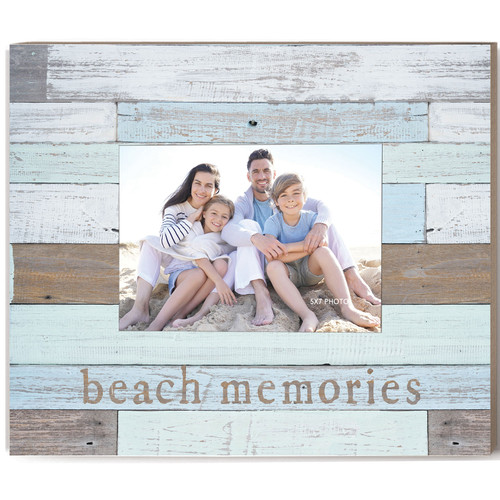 13" x 15" Blue and Brown "Beach Memories" Rectangular Photo Frame - IMAGE 1