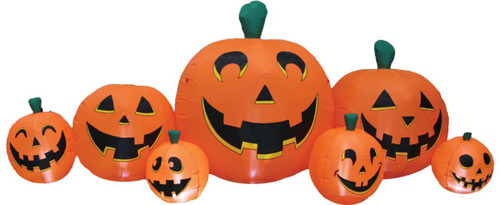 Lighted Pumpkin Patch Inflatable Halloween Yard Decoration - 8.5' - Orange - IMAGE 1