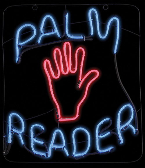 LED Neon Lighted Palm Reader Wall Sign - 24" - Blue and Pink - IMAGE 1