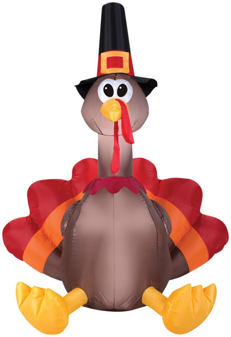 LED Lighted Inflatable Happy Turkey Day Outdoor Decoration - 5' - IMAGE 1