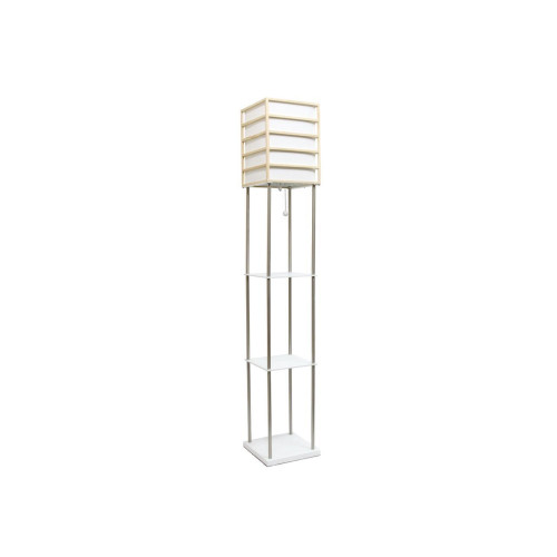 Etagere Floor Lamp with Storage Shelves - 60" - Silver and White - IMAGE 1