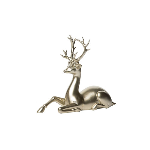 9" Gold Sitting Reindeer Christmas Tabletop Figurine - IMAGE 1