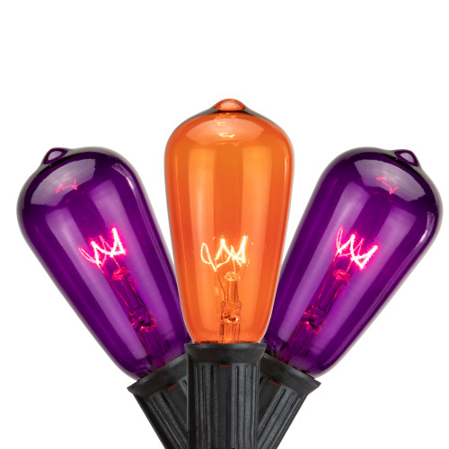 Edison E17 Halloween Light Set - Orange and Purple - 9' Black Wire - 10ct - IMAGE 1