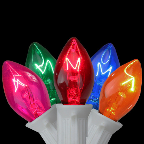 C7 Christmas String Lights - Multi Color - 24' White Wire - 25ct - IMAGE 1
