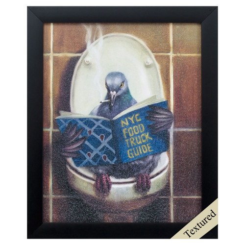 11" x 9" Blue and Black Stool Pigeon Rectangular Wall Art Decor - IMAGE 1