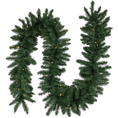 Pre-Lit Commercial Buffalo Fir Christmas Garland - 50' x 12" - Warm White LED Lights - IMAGE 1