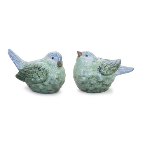 Set of 2 Bird Tabletop Glazed Figurines 6.5" - IMAGE 1