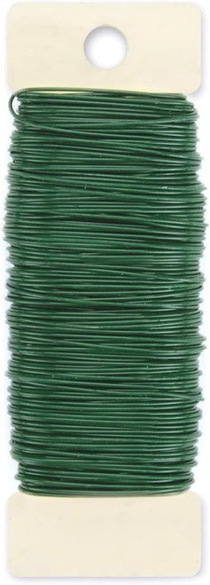 Green Floral Paddle Crafting Wire - 24 Gauge - 110' - IMAGE 1