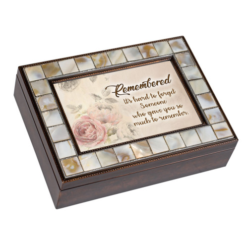 8" Brown Remembered Someone Gave Much Bereavement Keepsake Music Box - IMAGE 1