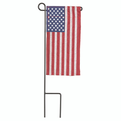 US Flag Patriotic Outdoor Mini Garden Flags with Pole - 8.5" x 4" - Set of 2 - IMAGE 1
