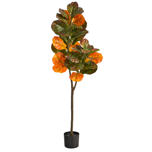4.5’ Fiddle Leaf Fall Harvest Artificial Tree in Nursery Pot - IMAGE 1