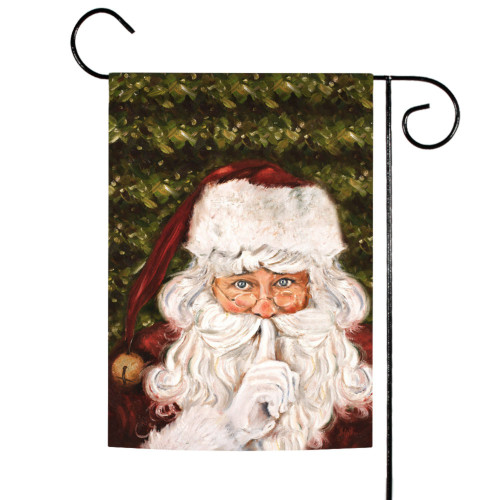 Red and White Secret Santa Christmas Outdoor Rectangular Mini Garden Flag 18" x 12.5" - IMAGE 1