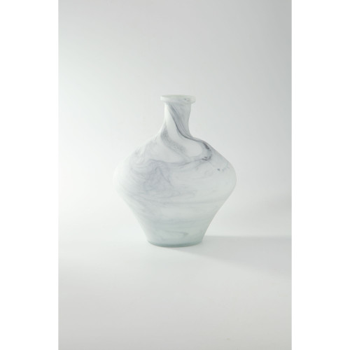 10" White Smoke Glass Tabletop Flower Vase - IMAGE 1