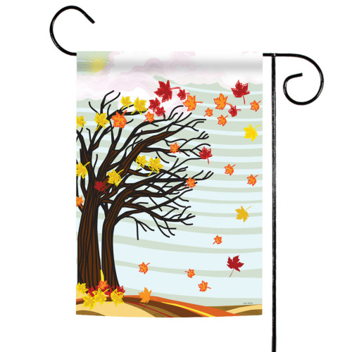 Yellow and Brown Autumn Winds Outdoor Rectangular Mini Garden Flag 18" x 12.5" - IMAGE 1