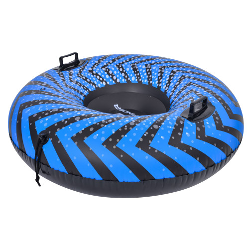 37" Blue and Black Inflatable Ride-On Pool Float or Snow Tube - IMAGE 1