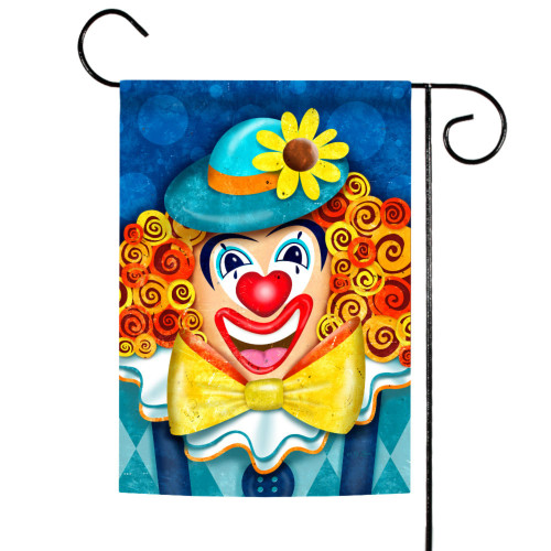 Yellow and Blue Clowning Around Outdoor Rectangular Mini Garden Flag 18" x 12.5" - IMAGE 1