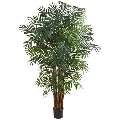 7' Artificial Areca Palm Tree with Black Pot - IMAGE 1