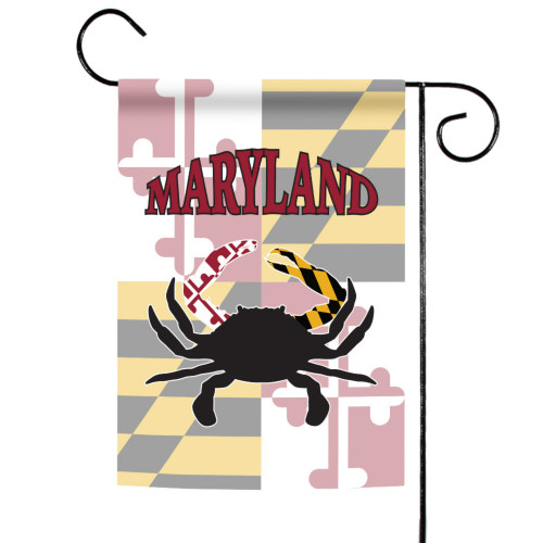 Yellow and Pink Maryland Crab Outdoor Garden Flag 18" x 12.5" - IMAGE 1