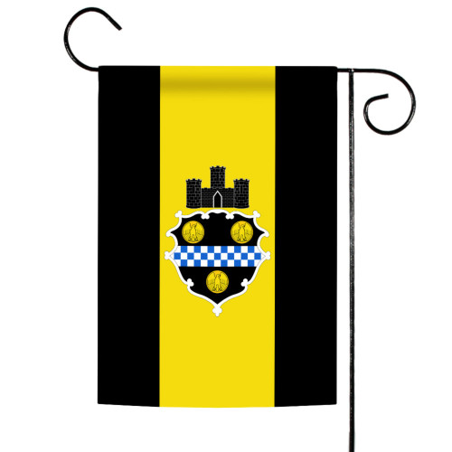 Yellow and Black Pittsburgh City Outdoor Garden Flag 18" x 12.5" - IMAGE 1