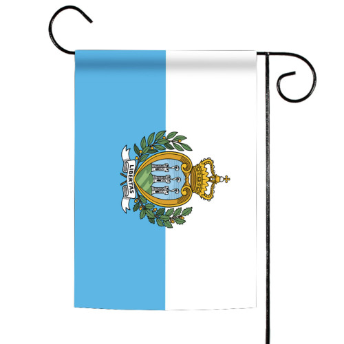 White and Blue San Marino Outdoor Garden Flag 18" x 12.5" - IMAGE 1