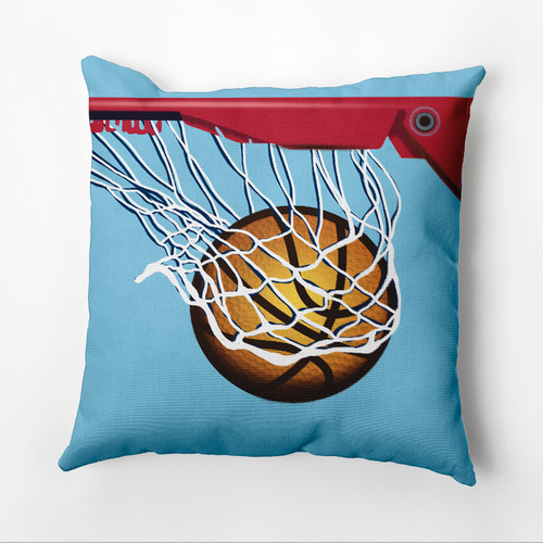 16" x 16" Blue and White All Net Square Outdoor Throw Pillow - IMAGE 1