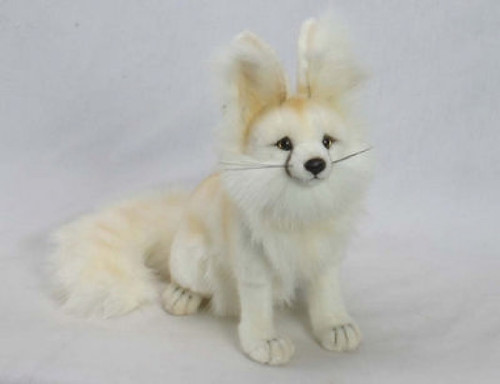 Set of 3 Handcrafted Soft Plush Seated Arctic Fox Stuffed Animals 13" - IMAGE 1