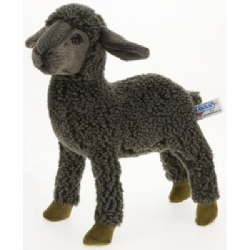 Set of 4 Handcrafted Plush Black Lamb Stuffed Animals 11" - IMAGE 1
