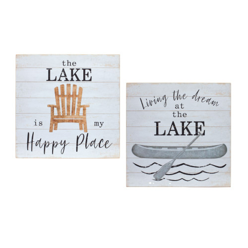 Set of 2 Lake Wall Signs 15.75" - IMAGE 1