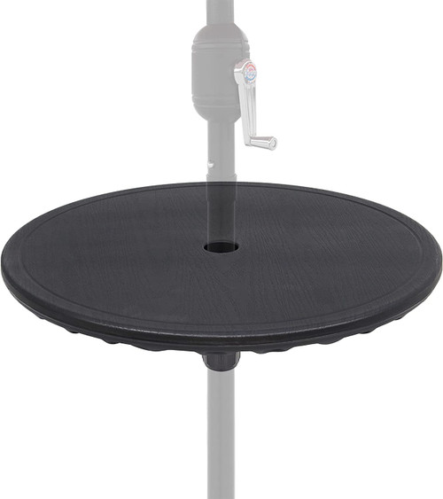 19.75" Black Outdoor Umbrella Table Tray - IMAGE 1