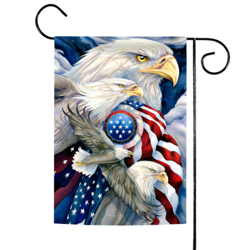 American Eagles Stand In Unity Patriotic Outdoor Rectangular Mini Garden Flag 18" x 12.5" - IMAGE 1