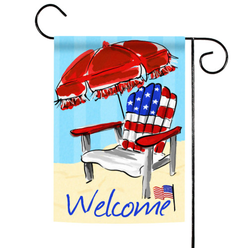 Welcome Patriotic Beach Outdoor Garden Flag 18" x 12.5" - IMAGE 1
