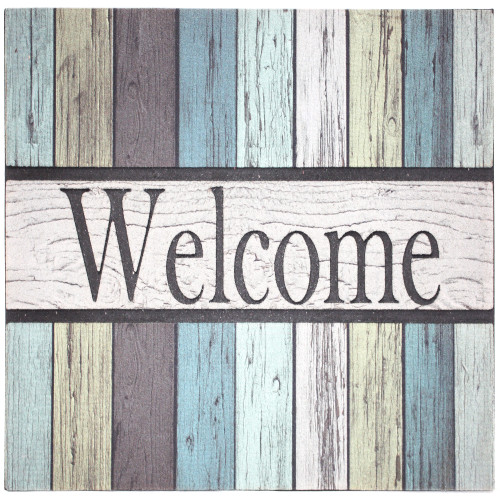 Fence "Welcome" Printed Rectangular Outdoor Doormat - 18" x 30" - IMAGE 1