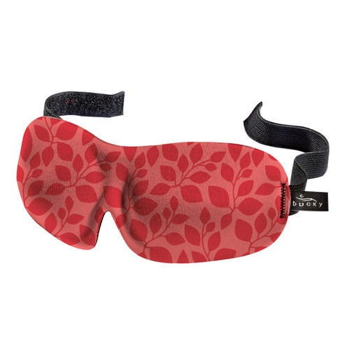 9.5" Red Hibiscus Leaf Adjustable Unisex Sleeping Mask - IMAGE 1