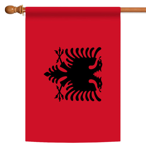 Red and Black Albania Outdoor House Flag 40" x 28" - IMAGE 1