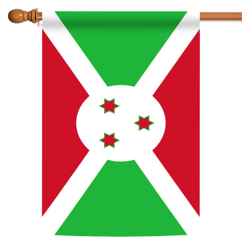 Green and Red Burundi Outdoor House Flag 40" x 28" - IMAGE 1