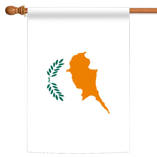 Orange and Green Cyprus Outdoor House Flag 40" x 28" - IMAGE 1