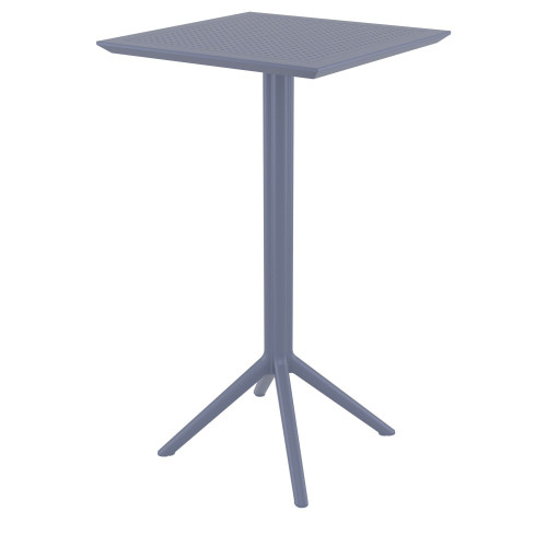 42.5" Gray Folding Square Outdoor Patio Bar Table - IMAGE 1