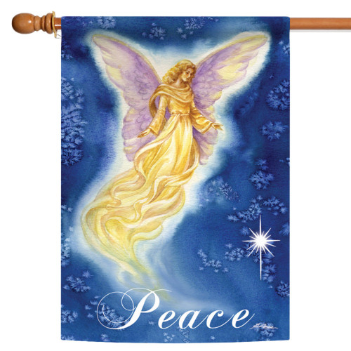 Gold and Blue Angel Wings Outdoor House Flag 40" x 28" - IMAGE 1