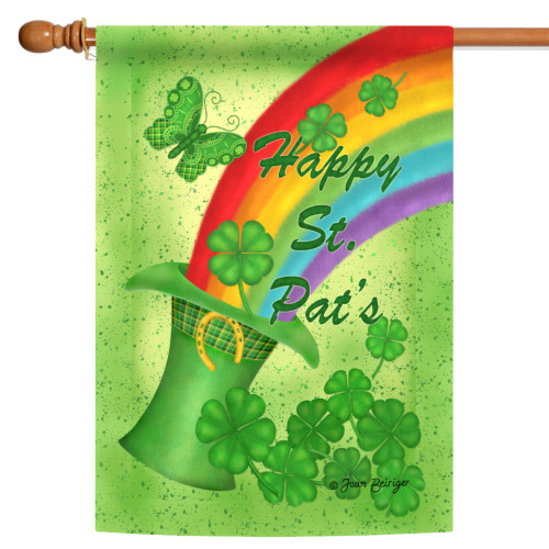 St. Patrick‘s Day Gartenflagge – Doppelseitig Mit Kleeblatt & Regenbogen, 71,1 X 101,6 Cm, Wetterfest