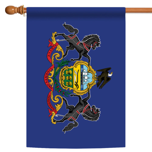 Blue and Black Pennsylvania State Outdoor House Flag 40" x 28" - IMAGE 1