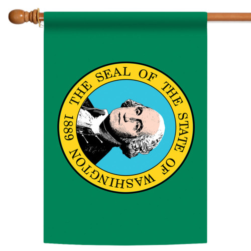 Green and Yellow Washington State Outdoor House Flag 40" x 28" - IMAGE 1