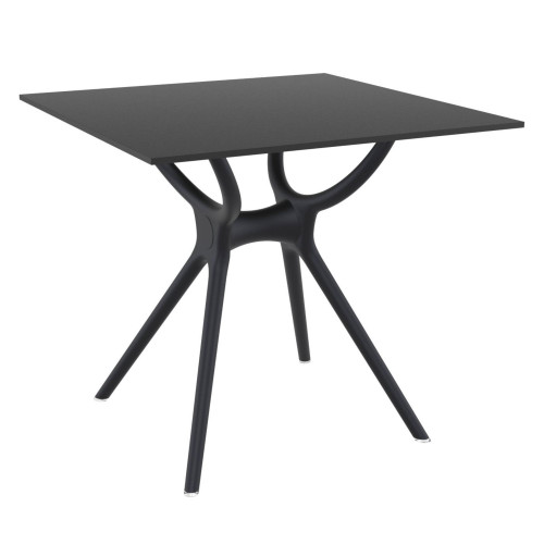 31.5" Black Square Laminated Top Outdoor Patio Dining Table - IMAGE 1