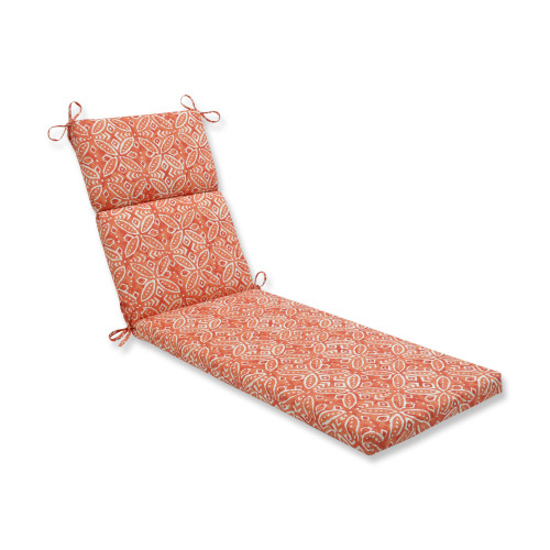 72.5" Orange and White Outdoor Patio Chaise Lounge Cushion - IMAGE 1