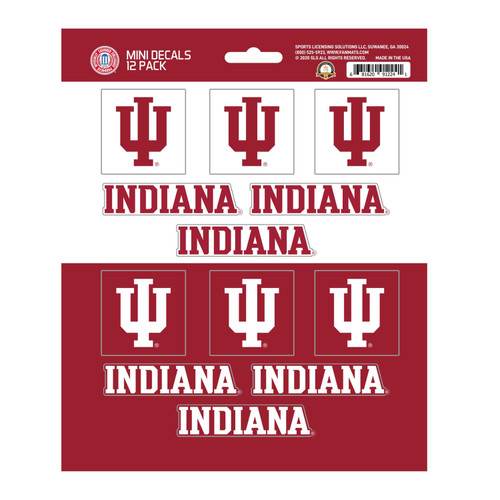 12ct NCAA Indiana University Hooisers Automotive Mini Decal Stickers 6.25” - IMAGE 1