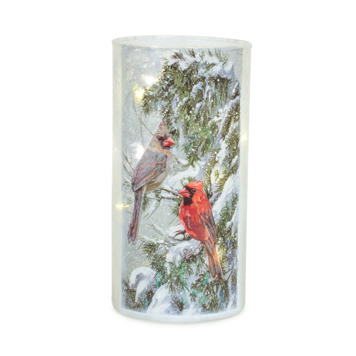 Set of 6 Cardinal Christmas Candle Holders 8" - IMAGE 1