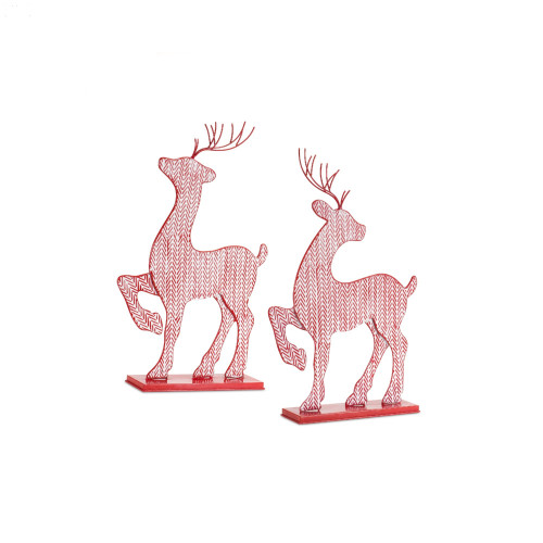 Set of 2 Deer on Base Tabletop Figurines 24" - IMAGE 1