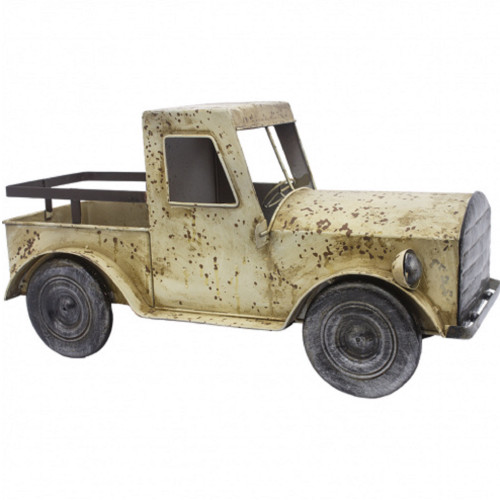 17.25" Rusty Cream Metal Truck - IMAGE 1