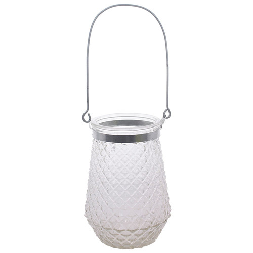 8.5" Clear Large Glass Vase with Metal Handle - IMAGE 1